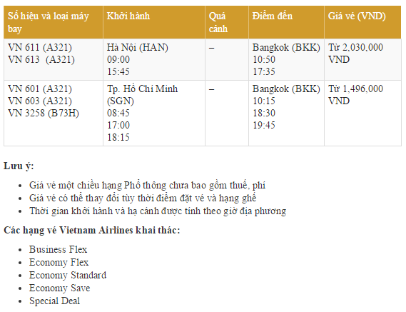 Du ngoạn Thái Lan với vé rẻ hãng Vietnam Airlines