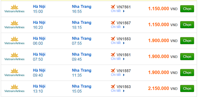 Vé máy bay Vietnam Airlines đi Nha Trang
