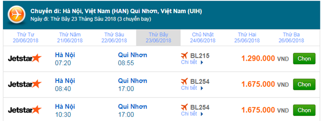 Vé máy bay Hà Nội đi Quy Nhơn