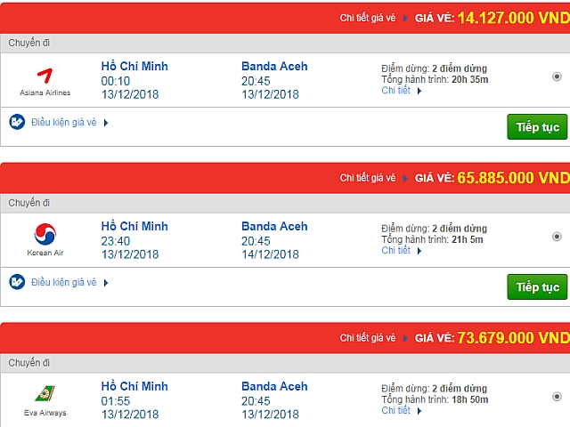 Giá vé máy bay TPHCm đi Banda Aceh, Indonesia mới nhất