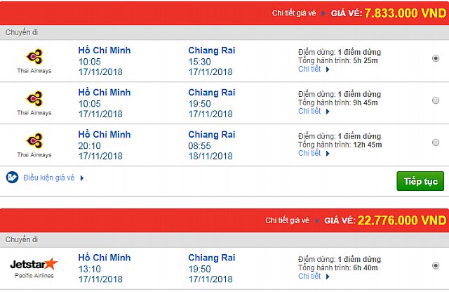Giá vé máy bay từ TPHCM đi Chiang Rai, Thái Lan mới nhất