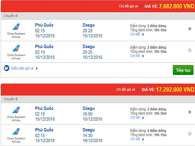 Giá vé máy bay Phú Quốc đi Daegu, Hàn Quốc mới nhất