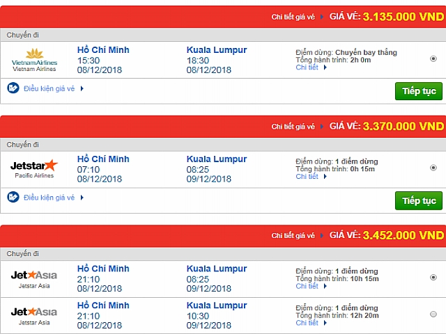 Giá vé máy bay TPHCM đi Kuala Lumpur, Malaysia mới nhất