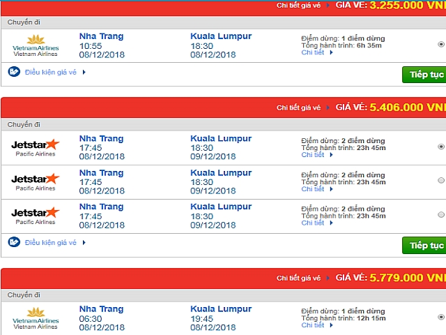 Giá vé máy bay Nha Trang đi Kuala Lumpur, Malaysia mới nhất