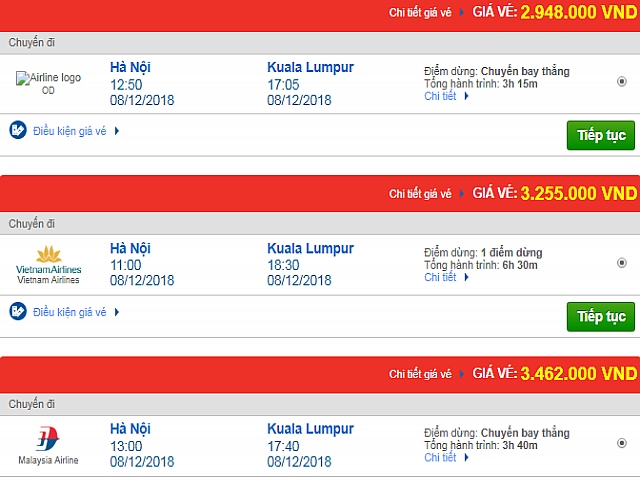 Giá vé máy bay Hà Nội đi Kuala Lumpur, Malaysia mới nhất
