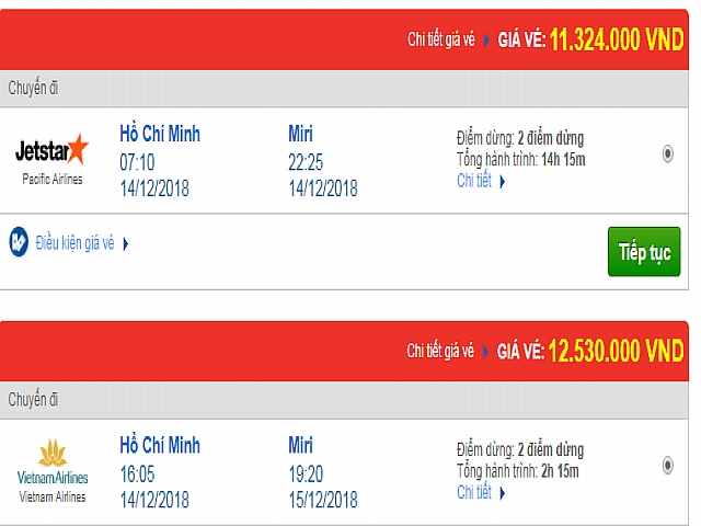 Giá vé máy bay TPHCM đi Miri, Malaysia mới nhất