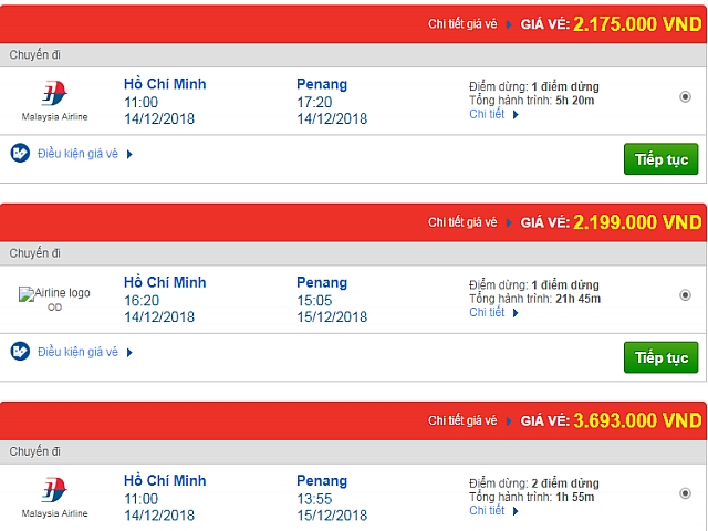 Giá vé máy bay TPHCM đi Penang, Malaysia mới nhất
