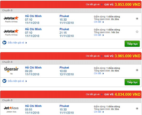 Giá vé máy bay TPHCM đi Phuket, Thái Lan mới nhất