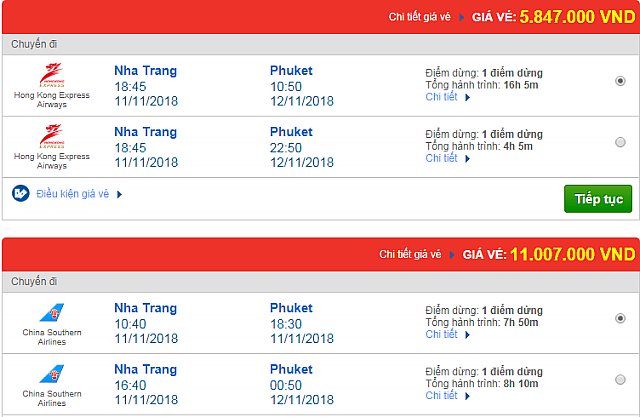 Giá vé máy bay Nha Trang đi Phuket, Thái Lan mới nhất