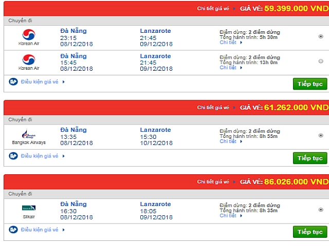 Giá vé máy bay Đà Nẵng đi Arrecife, Tây Ban Nha mới nhất