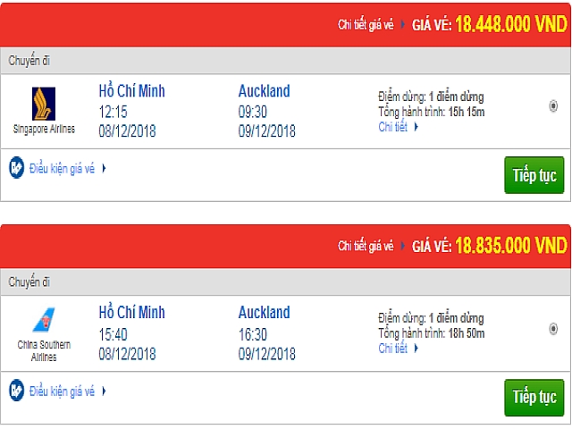 Giá vé máy bay TPHCM đi Auckland, New Zealand mới nhất