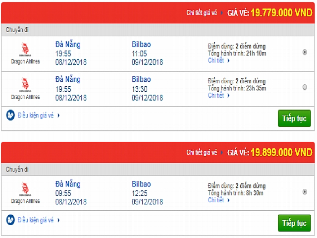 Giá vé máy bay Đà Nẵng đi Bilbao, Tây Ban Nha mới nhất