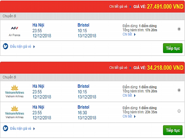 Giá vé máy bay Hà Nội đi Bristol, Anh mới nhất